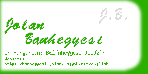 jolan banhegyesi business card